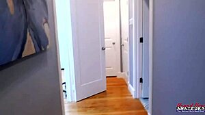 inked brunette shelly deepthroats cock rims balls then takes cum in mouth after doggystyle stuffing!