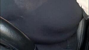 stepmom's first day as rideshare driver flashing huge tits