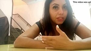 Horny Big Tits Brunette Sarah Rosa Strips Before Wild Gangbang Orgy