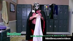 wwe nikki benz stripped bare for huge tits group pounding