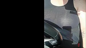 stepmom's first day as rideshare driver flashing huge tits