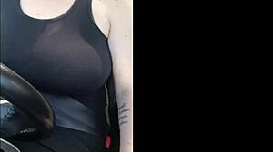 stepmom's first day as rideshare driver flashing huge tits