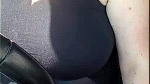 stepmom's first day as rideshare driver flashing huge tits