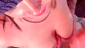 Skater chick gulps down massive cum handful