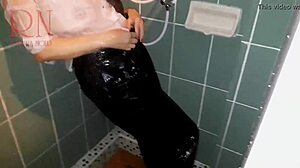 Hidden Cam Catches Showering Chick Wet Panties Clit Nipples Tits