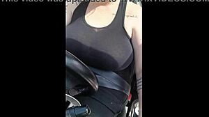 stepmom's first day as rideshare driver flashing huge tits