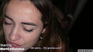 Spanish beauty bent over toilet again for rough double anal pounding and dark cumshot