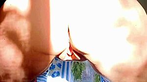 check out my mature aunt's huge pussy lips bent over flashing homemade