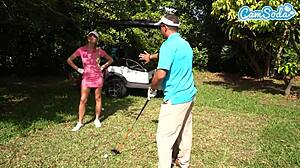 juicy big tit teen golfer masturbates publicly caught