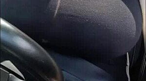 stepmom's first day as rideshare driver flashing huge tits