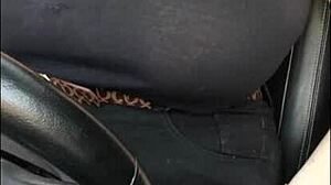 stepmom's first day as rideshare driver flashing huge tits