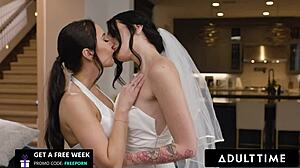 what if sensual lesbian newlyweds charlotte sins and melissa stratton licked to first married orgasm?