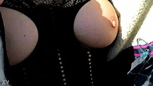 Kinky housewife bares all outdoors homemade