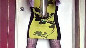 shy crossdresser swallows his own pee craving yours in homemade garage fun