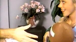 vintage babe with trimmed pussy sucks bends for retro doggystyle