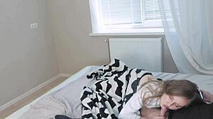 stepdaughter sneaks deepthroat on my cock as stepmom flashes her huge tits