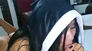 Innocent Halloween Nun Gets Creampie Facial From Big Cock!