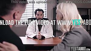 cunning doctor licks and fucks big tits milf patient while husband watches helplessly