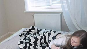 stepdaughter sneaks deepthroat on my cock as stepmom flashes her huge tits