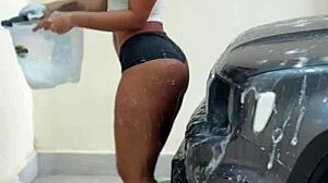 hot japanese washed my car fucked raw creampie