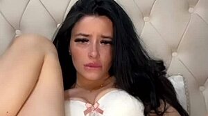 horny british slut fingers wet pussy in solo webcam frenzy
