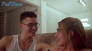 Colombian housewife big ass natural tits blonde licks muscular wife's pussy homemade closeup