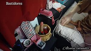 soraya carioca rides tattooed german backstage?