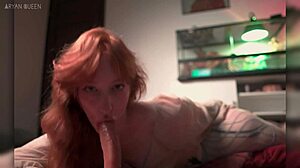 Juicy Redhead Aryan Queen Deepthroats Big-Assed Blowjob!