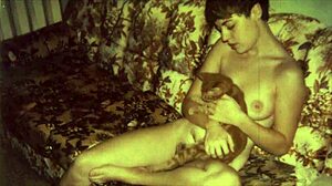 Vintage hairy pussy pounded doggystyle outdoors taboo