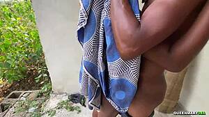 Young 18YO Teases Fuck On Granny's Outdoor Mat