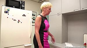 naked milf strokes cock with expert handjob skills