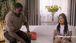 i got blackmailed by busty tiny neighbor's big black monster cock fuck