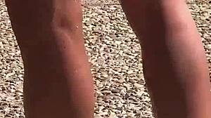 staci's leopard print feet tease in public trans outdoor romp