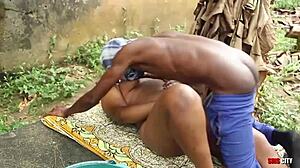 Early Morning Outdoor Bend-Over with Her Dripping Wet Pussy