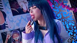 Can huge dildo trigger Hinata Uzumaki's real shaking orgasm?