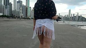 Pregnant Novinha Belinha Seduce Beach Belly Fetish