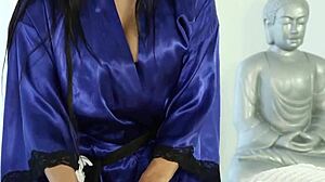 Asian masseuse babe sucks big cock with oiled handjob