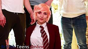 college cutie tries her first wild blowbang party ever