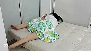 Stepsis strokes him then deepthroats cock while he licks pussy