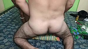 Indian housewife's creamy pussy moans with husband sex