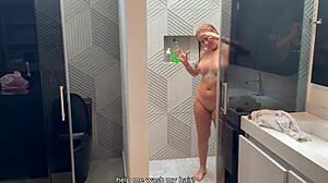 shower stepdad fuck ends with cum swallow