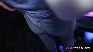 cheating tattooed teen talks boyfriend phone while boss doggystyle fucks office pussy!