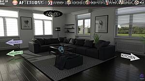 horny young man fucks curvy hentai milf with huge cock