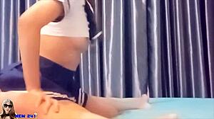 THAI SCHOOLGIRL Niw Bends Over For Creampie Doggie Pound!