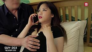 fucking her boyfriend on phone... moans everywhere!