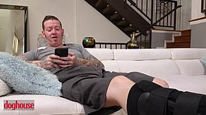 gorgeous spontaneous babe gets sideways fucked best by stepbrother dog house