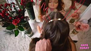 Two Inexperienced Teens Bent Over Anal Pounding