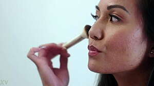 this cute asian babe's wet pussy needs your tongue before rough scissoring