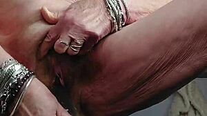 granny shoves dildo deep into her hairy german pussy