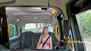 beautiful blonde babe fucks tight pussy in backseat taxi for cash reality